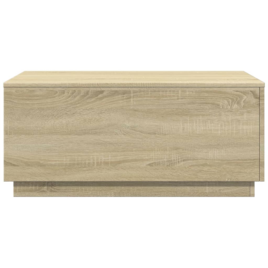 Salongbord med LED-lys sonoma eik 90x50x40 cm