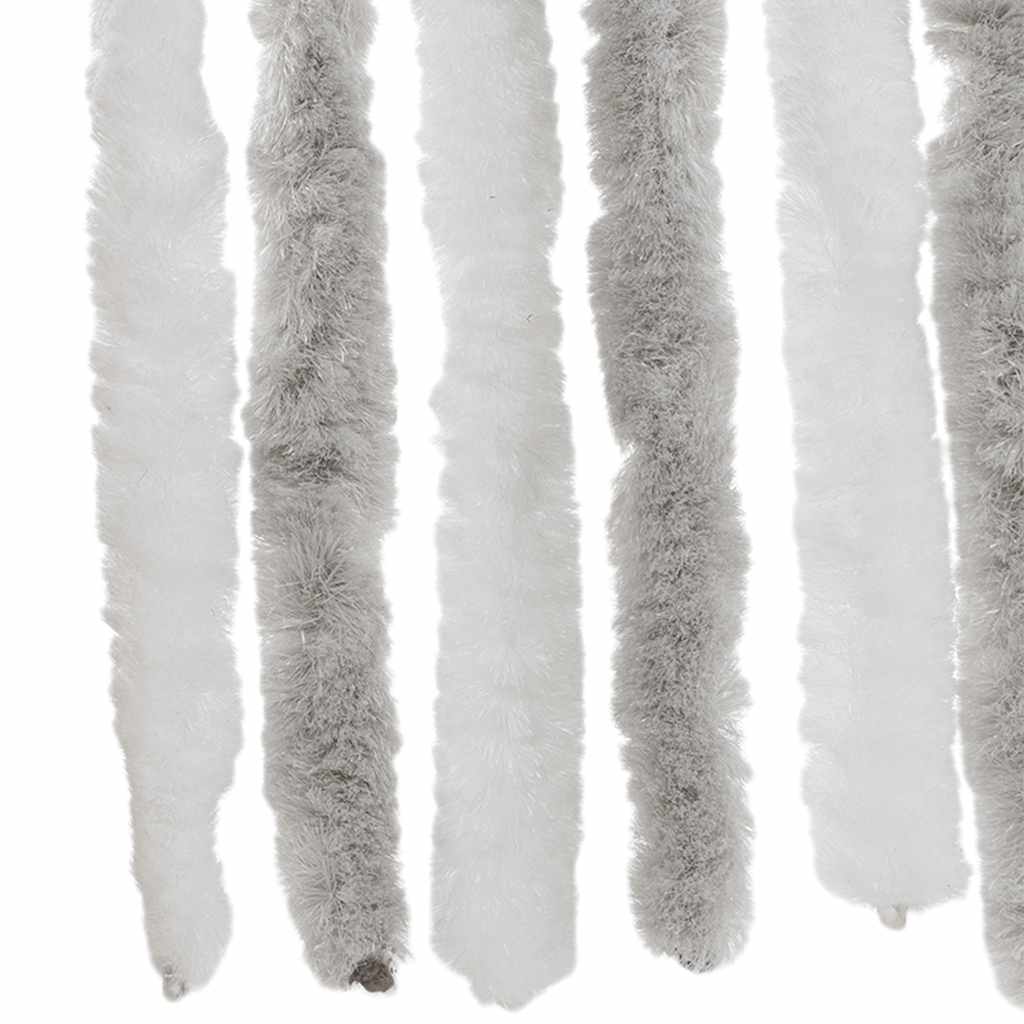 Fluegardin lysegrå og hvit 56x185 cm chenille