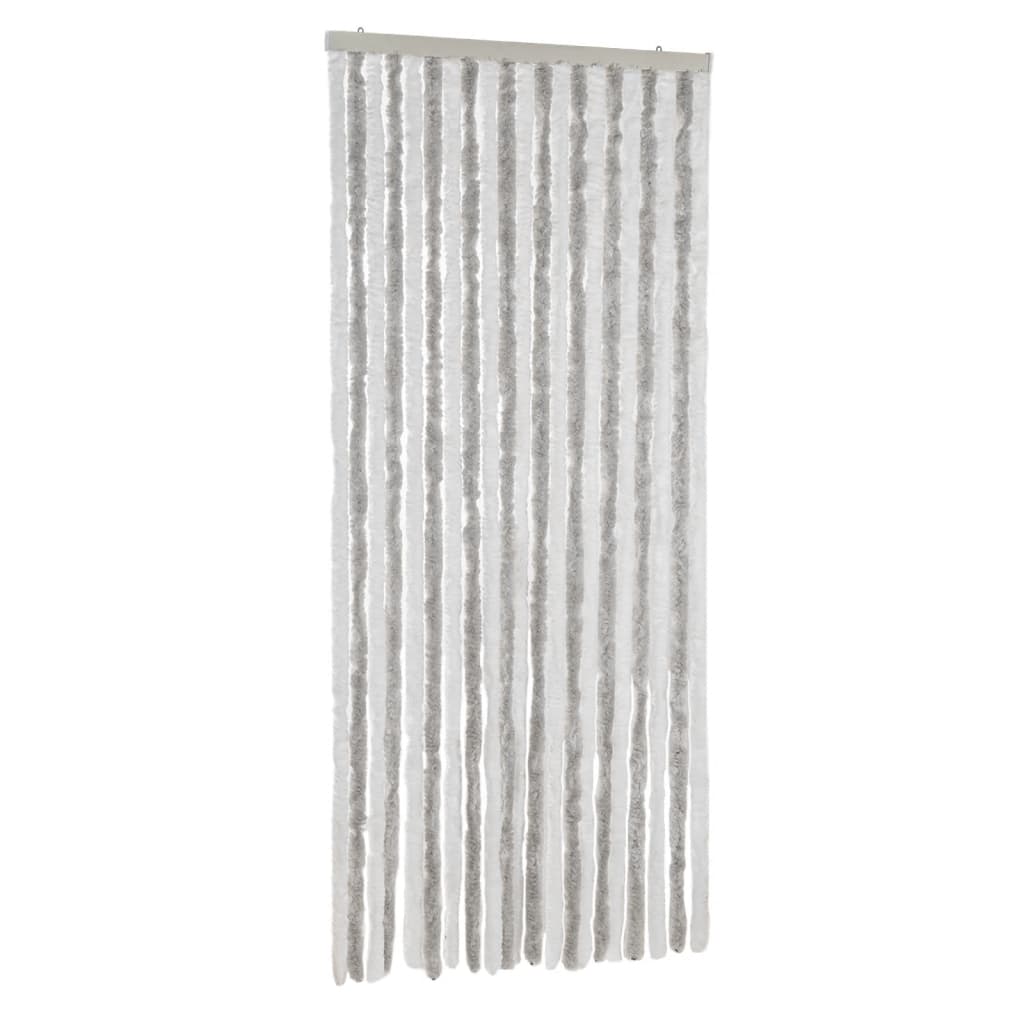 Fluegardin lysegrå og hvit 90x220 cm chenille