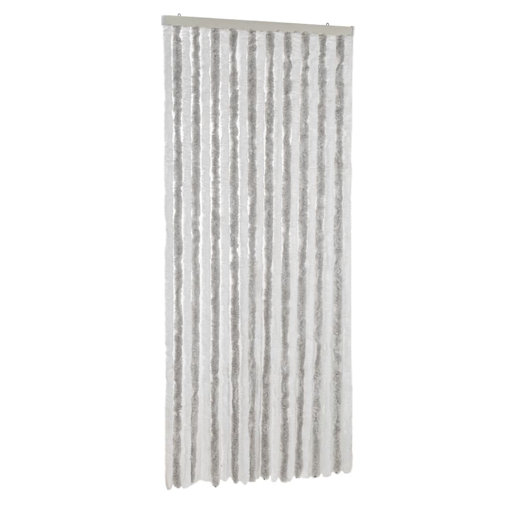 Fluegardin lysegrå og hvit 100x200 cm chenille