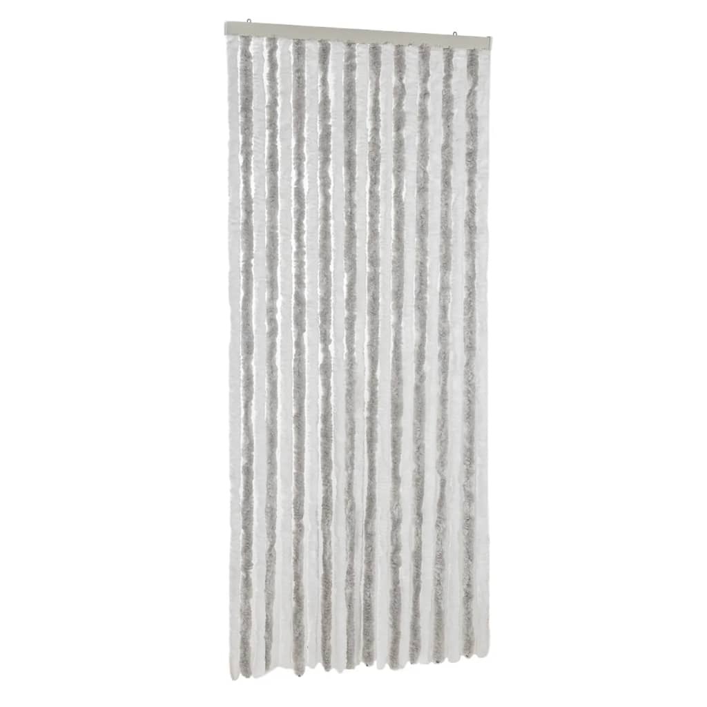 Fluegardin lysegrå og hvit 100x230 cm chenille