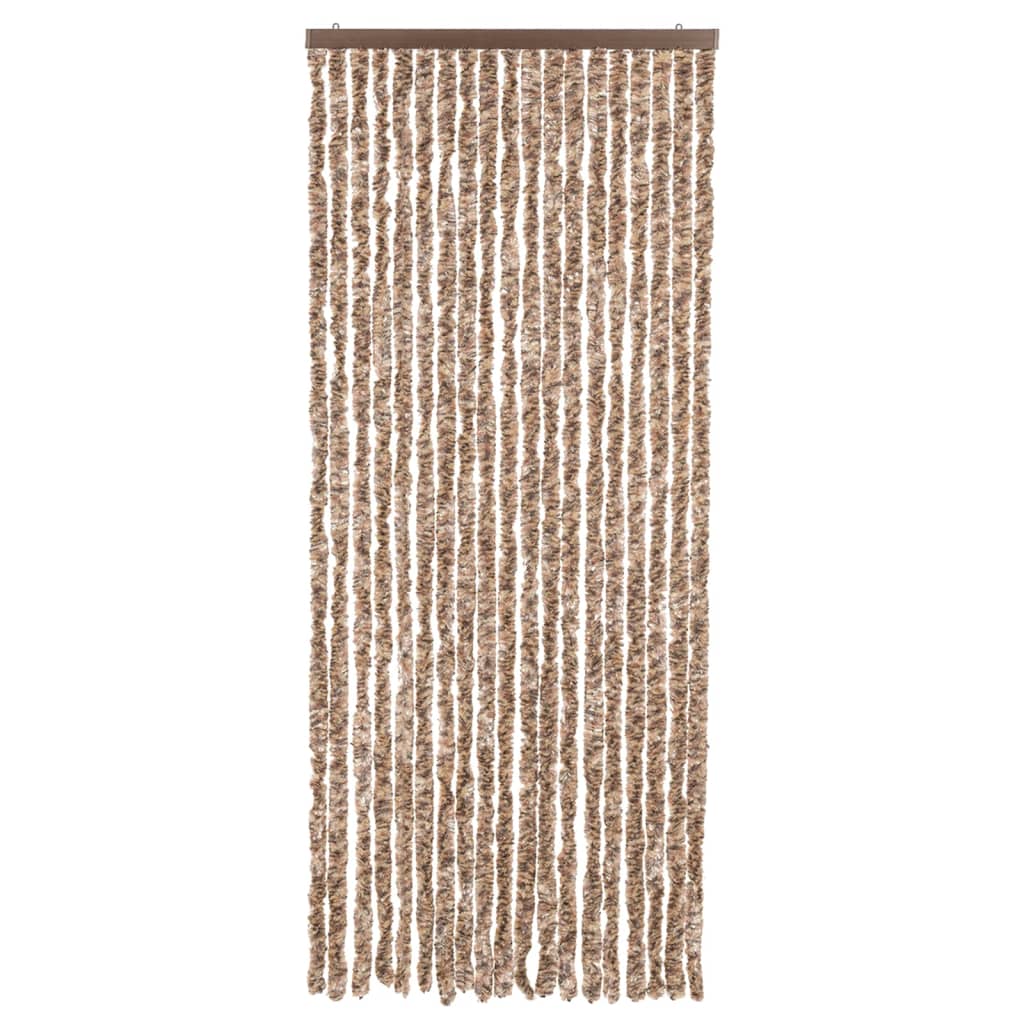 Fluegardin beige og mørkebrun 56x185 cm chenille