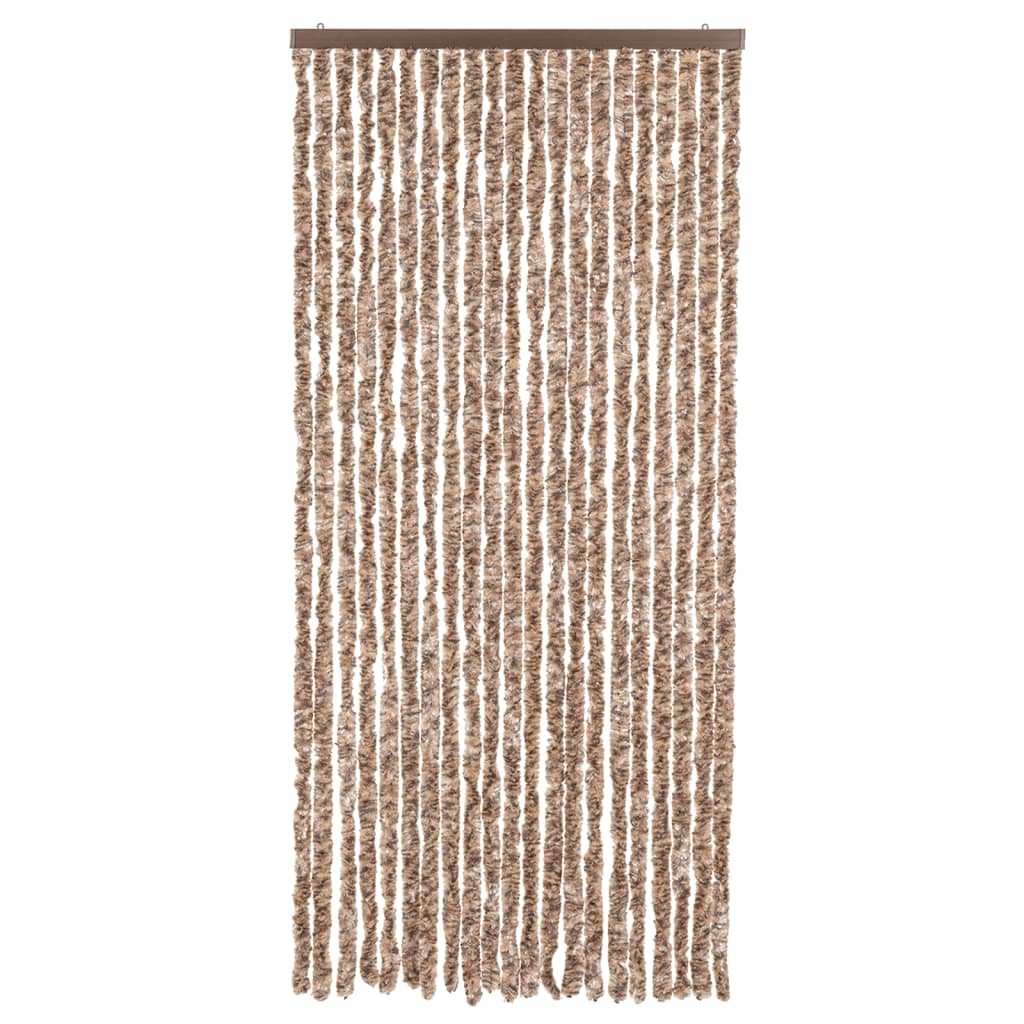 Fluegardin beige og mørkebrun 90x220 cm chenille