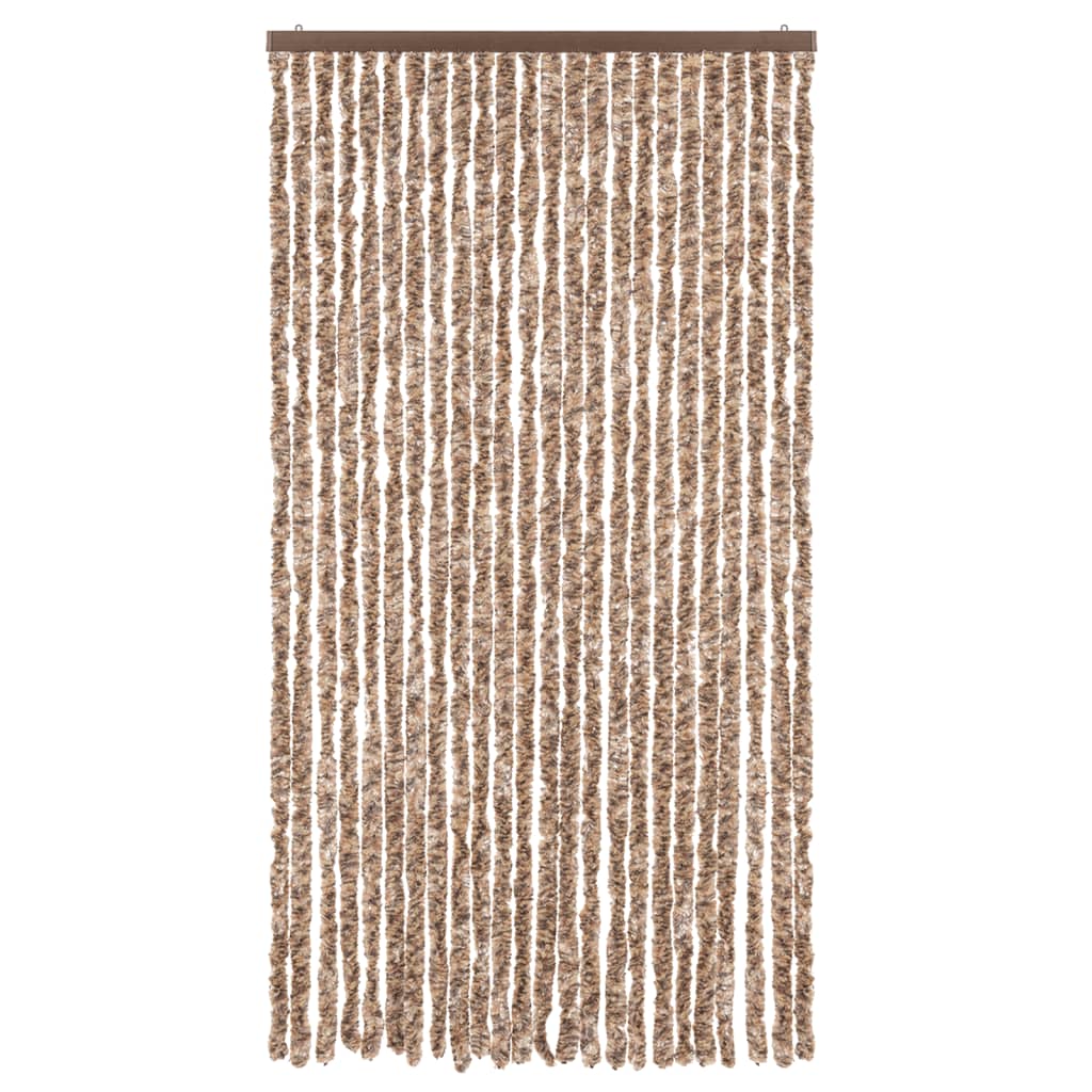 Fluegardin beige og mørkebrun 100x200 cm chenille