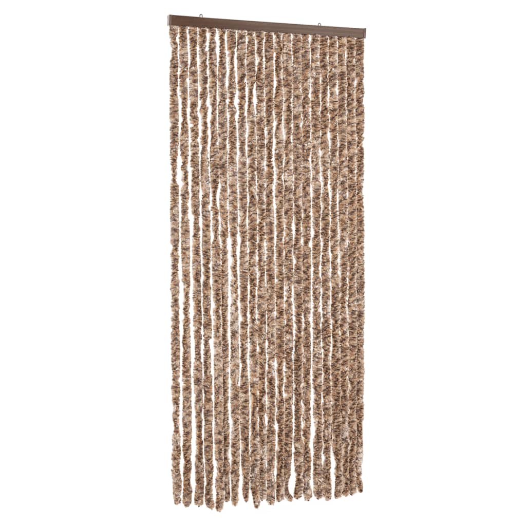 Fluegardin beige og mørkebrun 100x220 cm chenille
