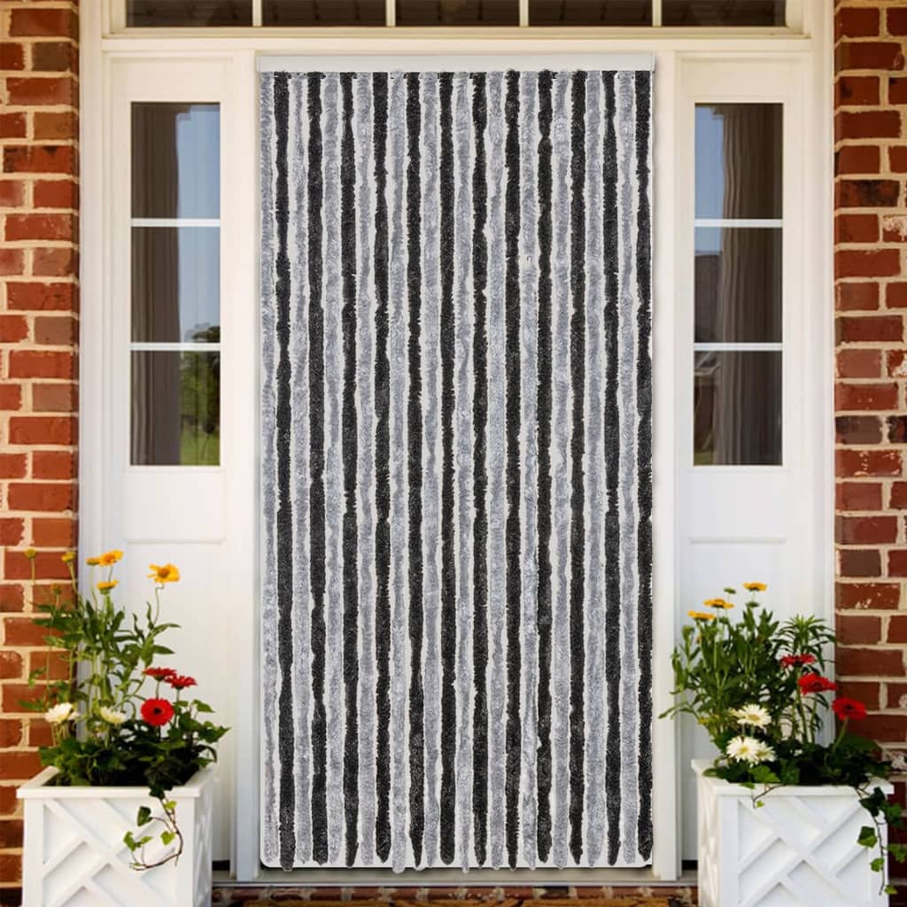 Fluegardin grå og svart 100x230 cm chenille