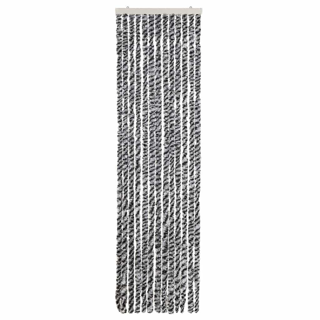 Fluegardin grå og svart og hvit 56x200 cm chenille vidaXL