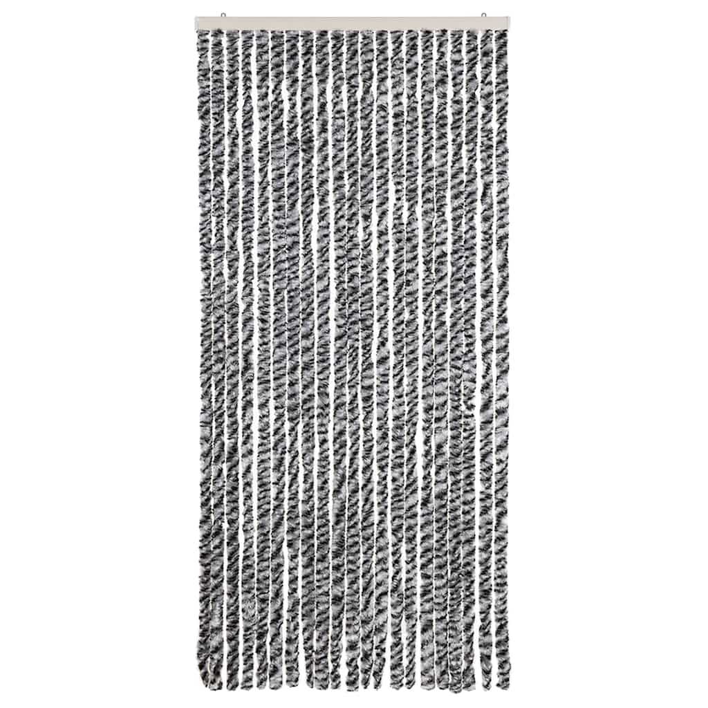 Fluegardin grå og svart og hvit 90x200 cm chenille