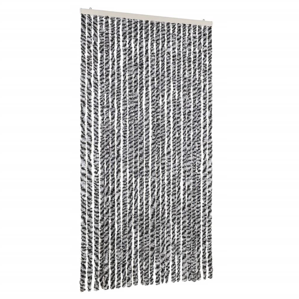 Fluegardin grå og svart og hvit 100x200 cm chenille