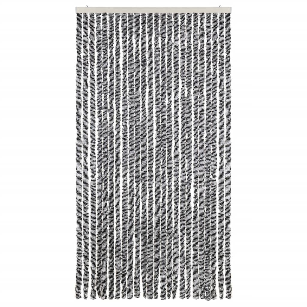 Fluegardin grå og svart og hvit 100x200 cm chenille