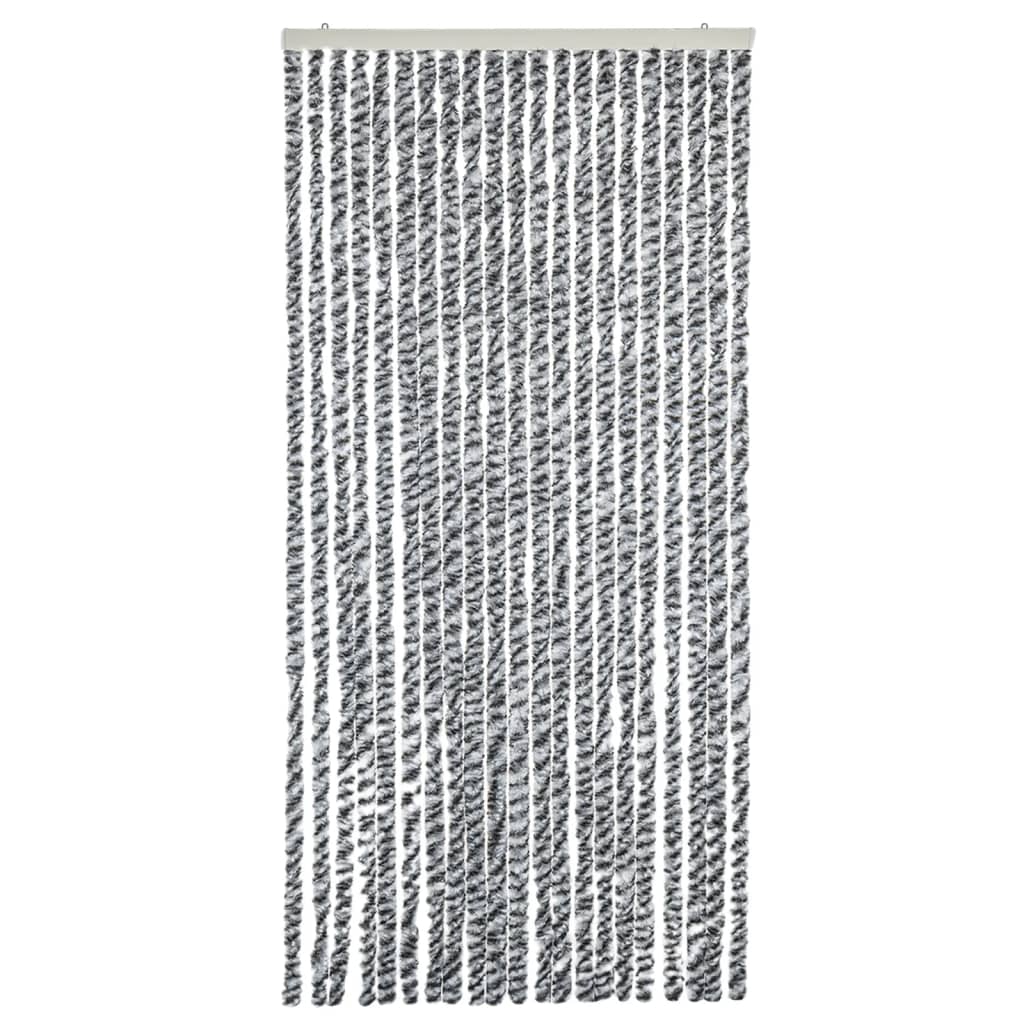 Fluegardin grå og svart og hvit 100x220 cm chenille