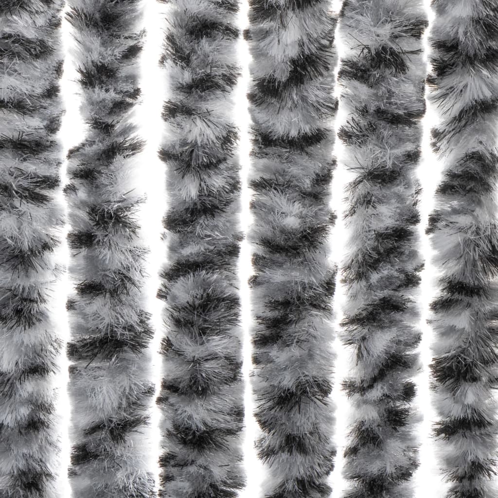 Fluegardin grå og svart og hvit 100x220 cm chenille