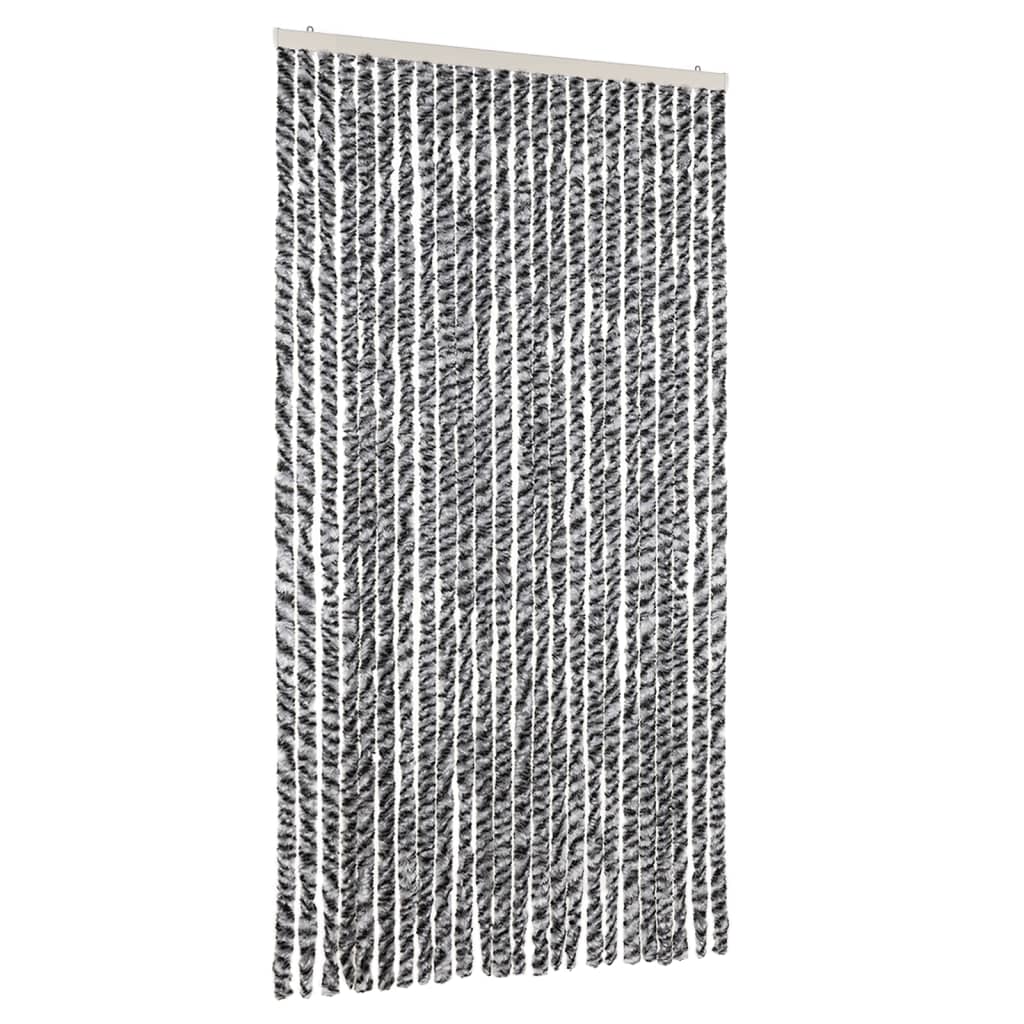 Fluegardin grå og svart og hvit 100x230 cm chenille