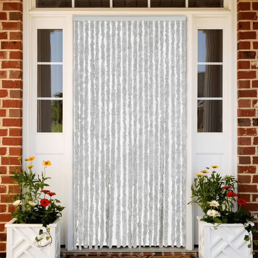 Fluegardin grå 90x200 cm chenille