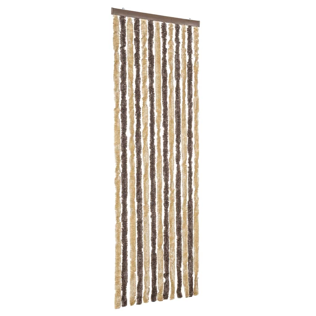 Fluegardin mørkebrun og beige 56x185 cm chenille