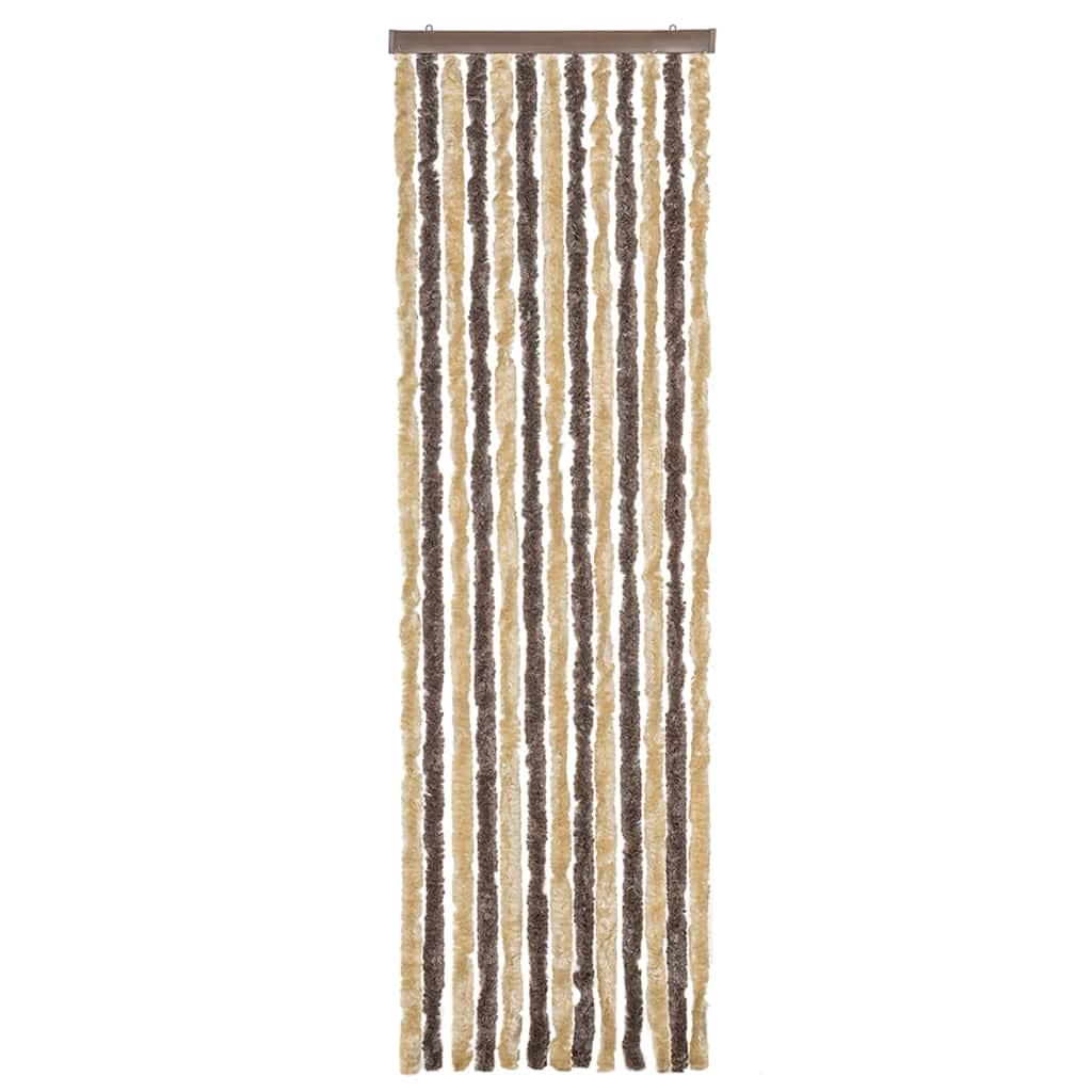 Fluegardin mørkebrun og beige 56x185 cm chenille