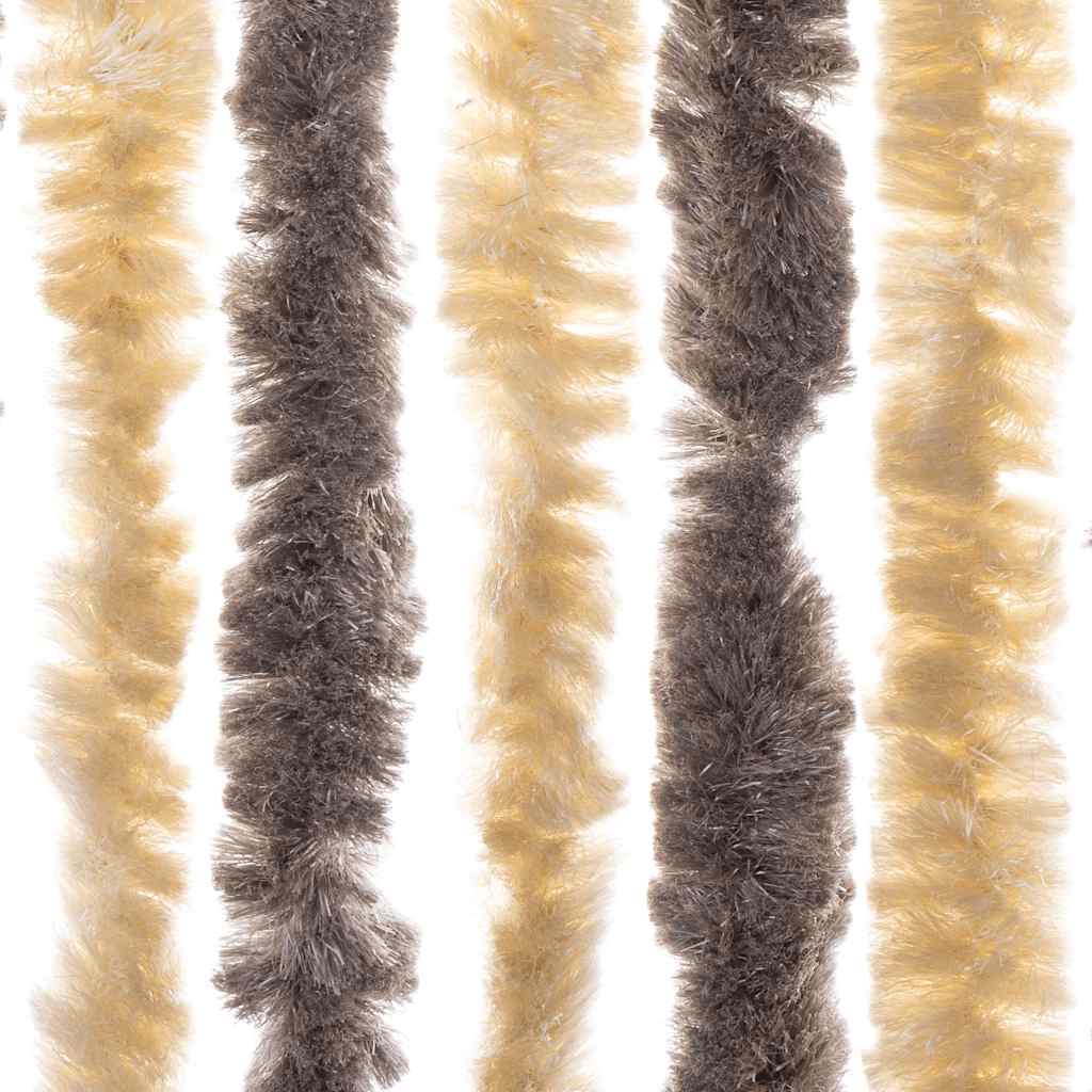 Fluegardin mørkebrun og beige 56x185 cm chenille