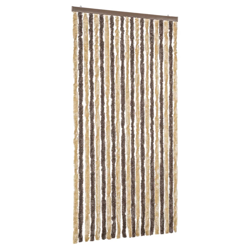 Fluegardin mørkebrun og beige 90x220 cm chenille