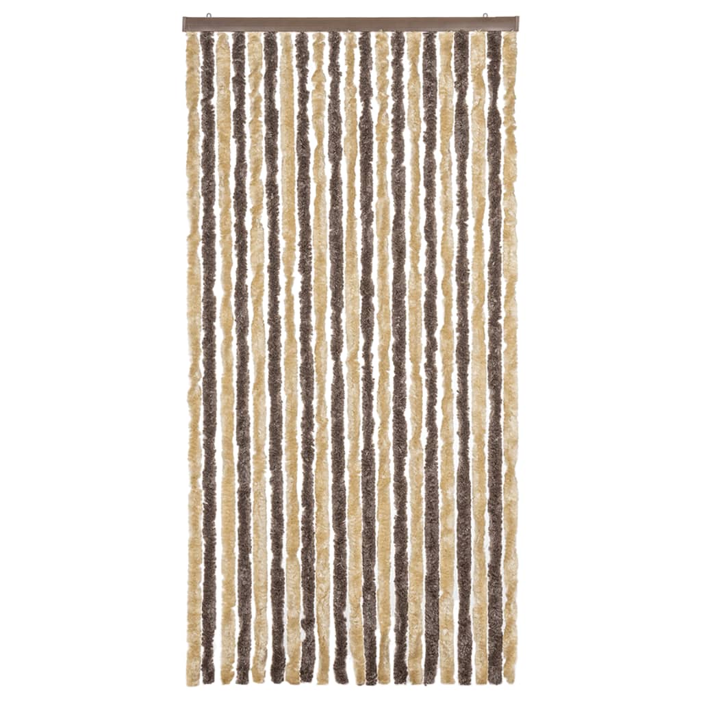 Fluegardin mørkebrun og beige 90x220 cm chenille