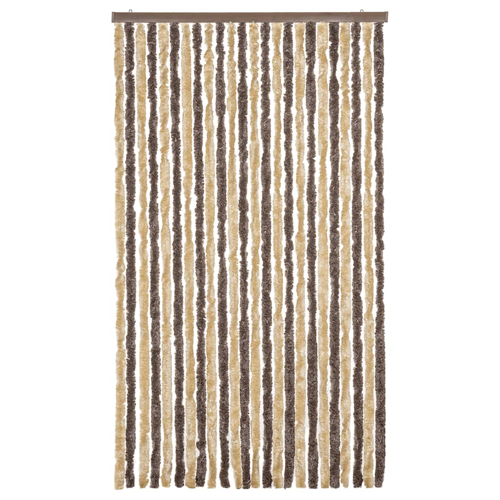 Fluegardin mørkebrun og beige 100x220 cm chenille