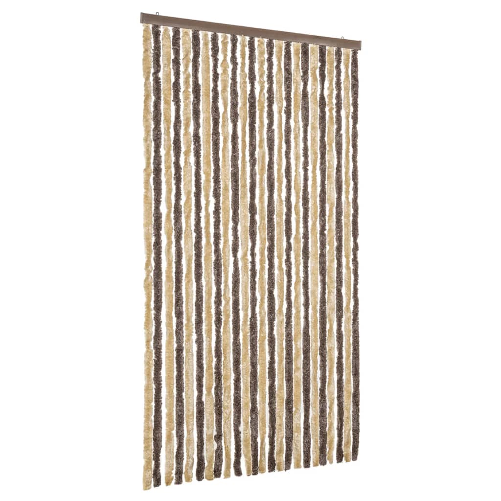 Fluegardin mørkebrun og beige 100x230 cm chenille
