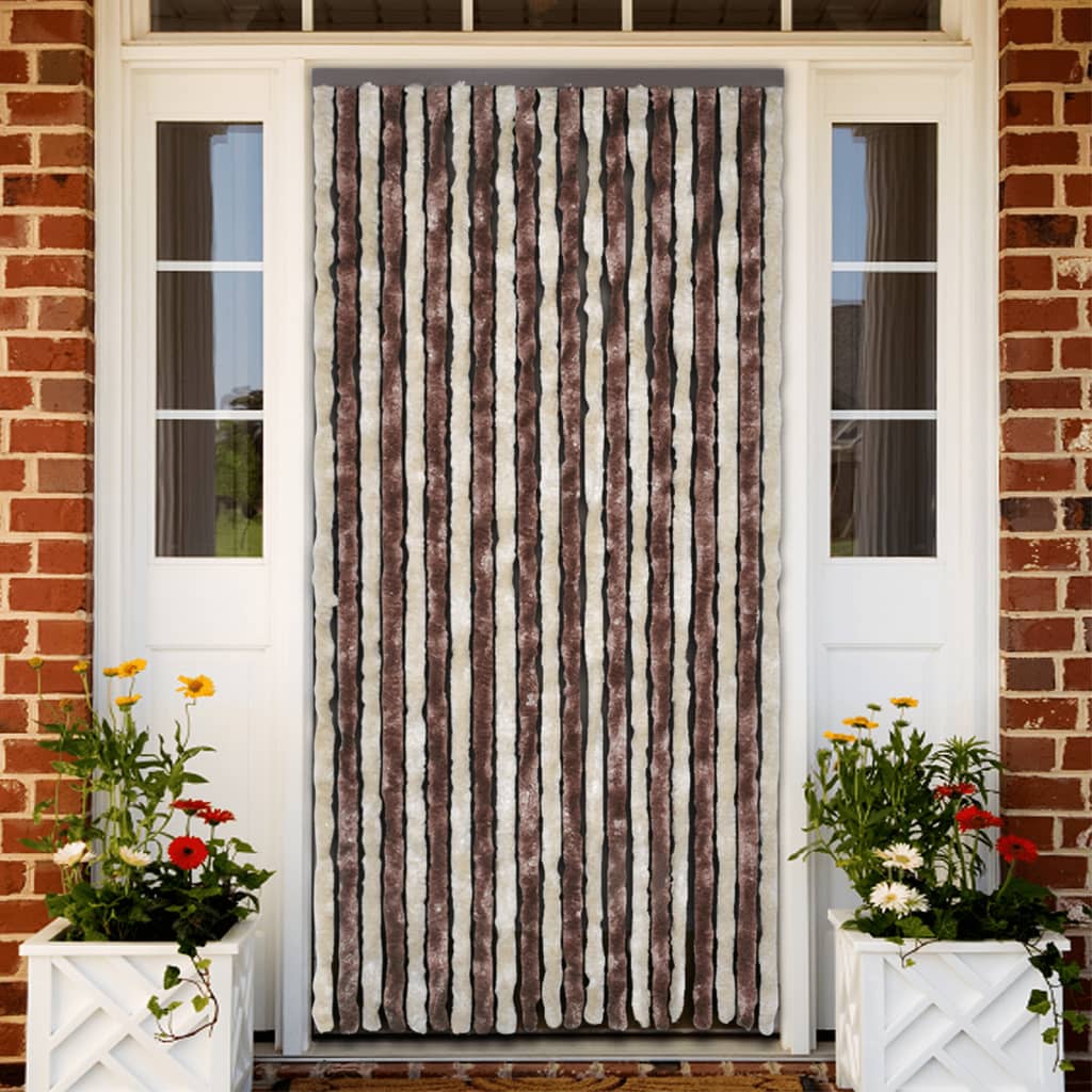 Fluegardin beige og lysebrun 100x200 cm chenille