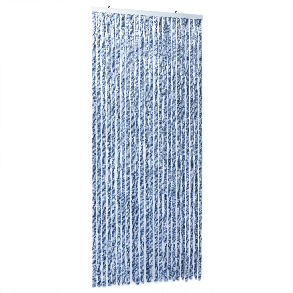 Fluegardin blå og hvit 100x200 cm chenille