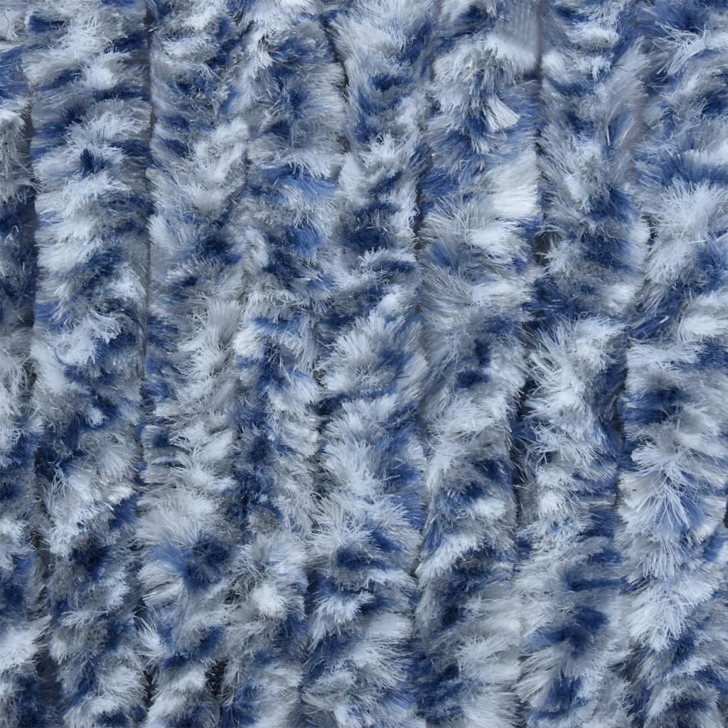 Fluegardin blå og hvit 100x200 cm chenille