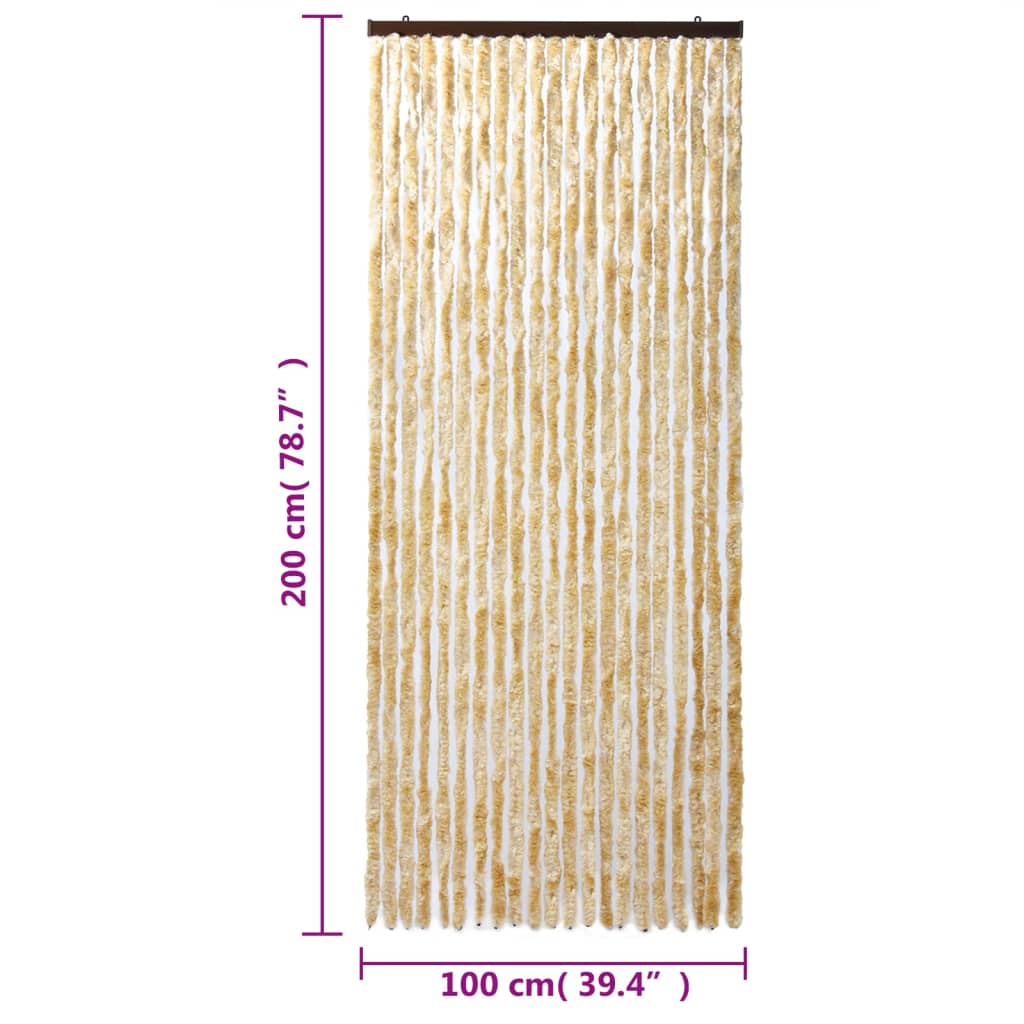 Fluegardin beige 100x200 cm chenille