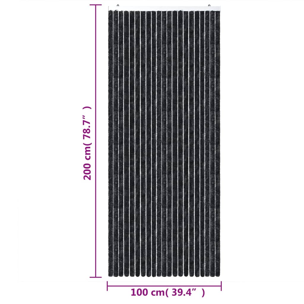 Fluegardin antrasitt 100x200 cm chenille