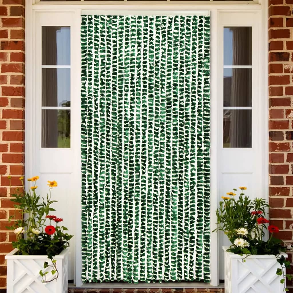 Fluegardin grønn og hvit 100x200 cm chenille