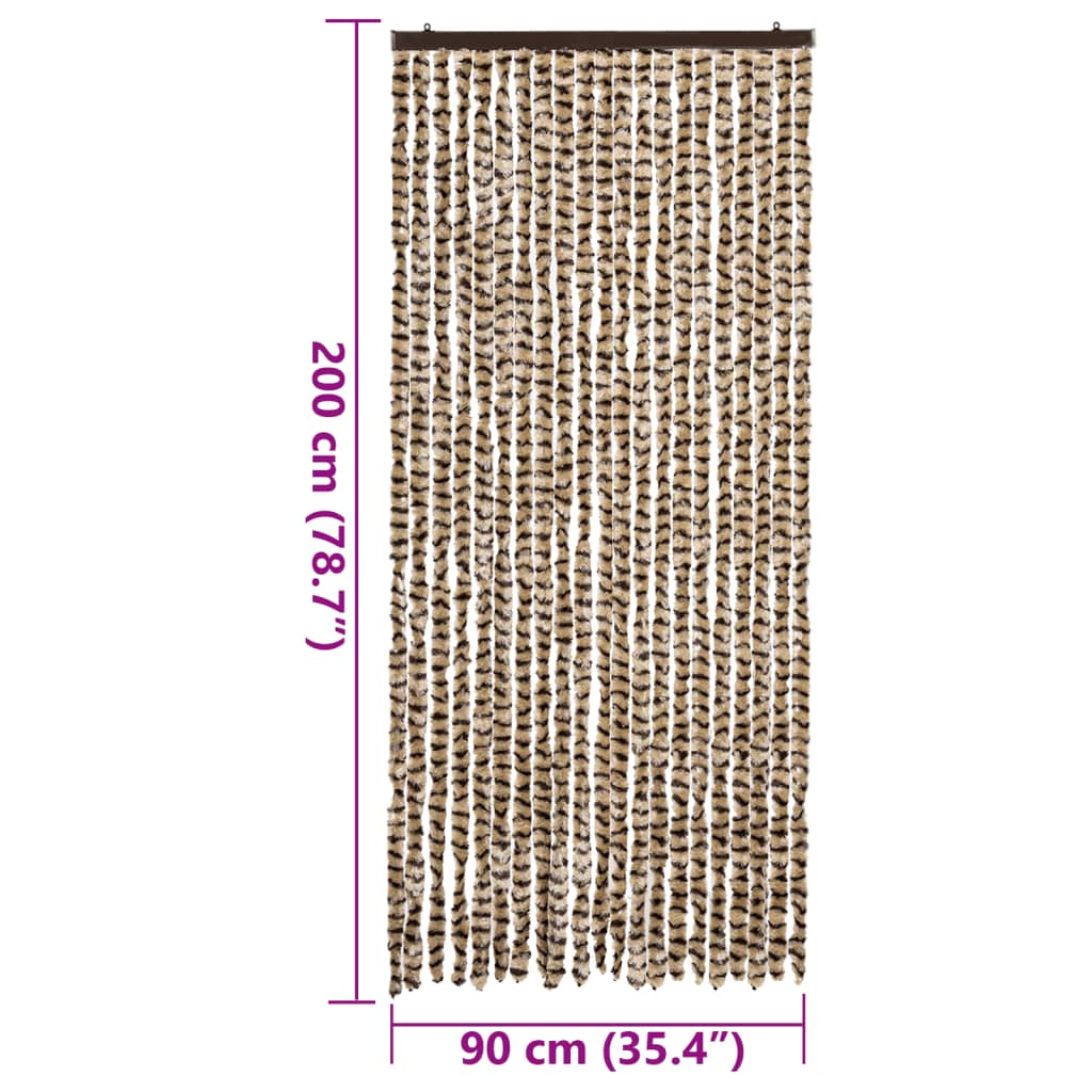 Fluegardin beige og brun 90x200 cm chenille