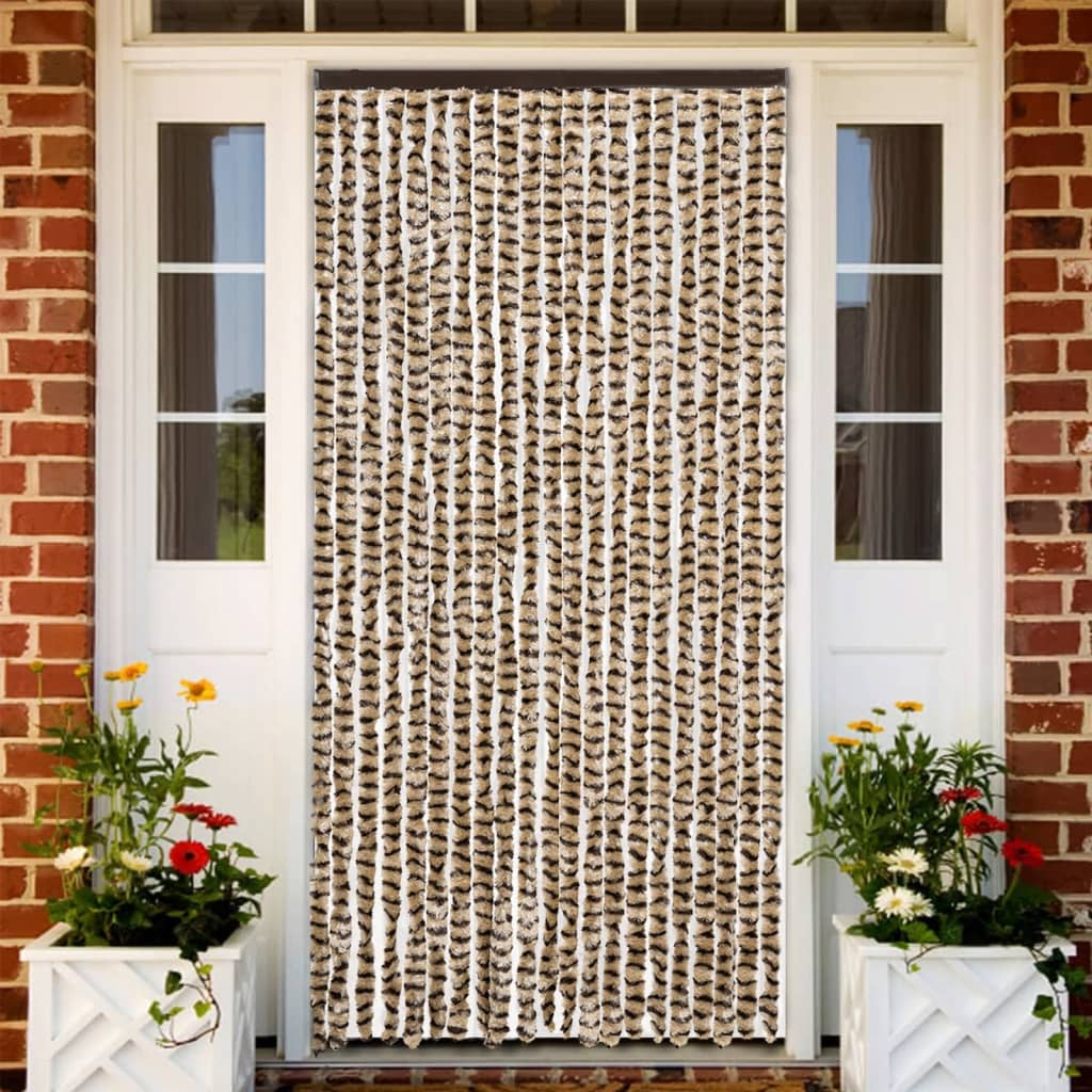 Fluegardin beige og brun 90x200 cm chenille
