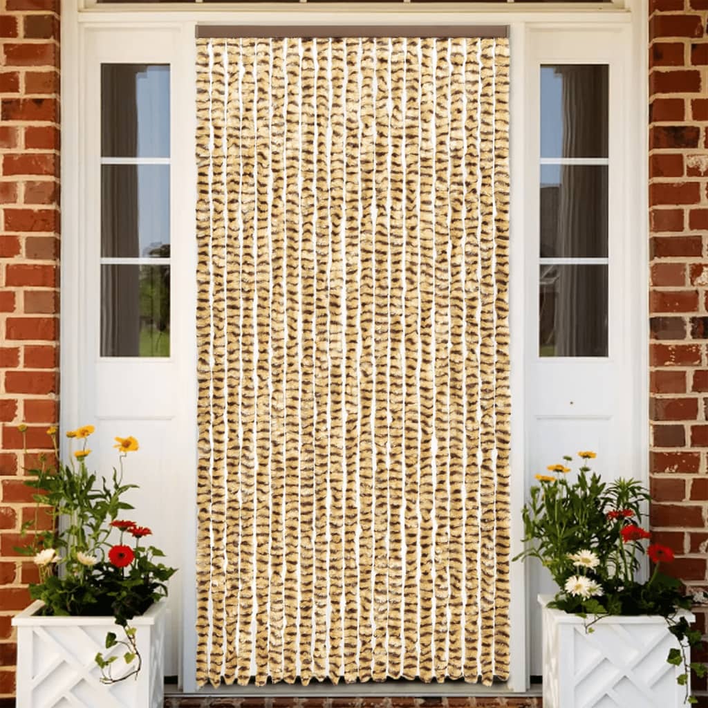 Fluegardin beige og brun 100x230 cm chenille