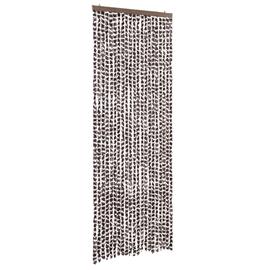 Fluegardin brun og hvit 90x200 cm chenille