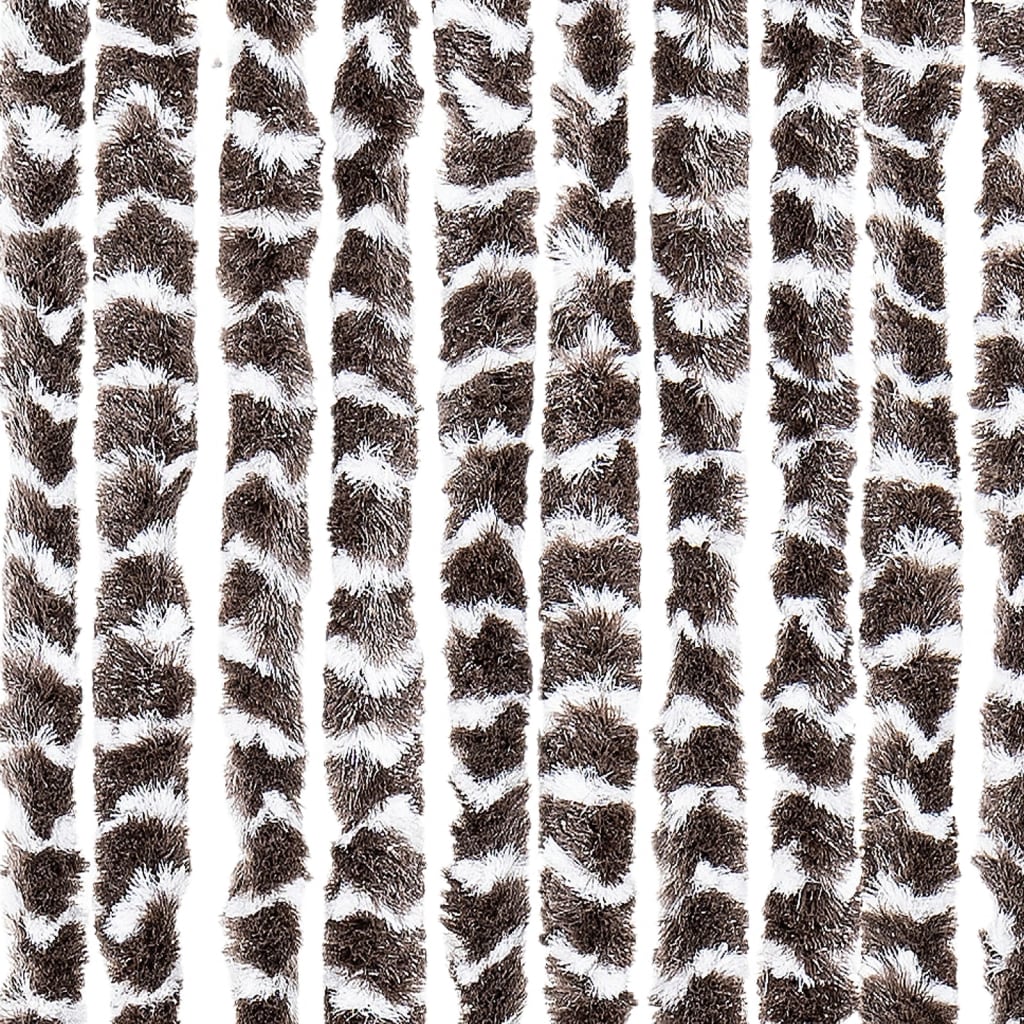Fluegardin brun og hvit 90x200 cm chenille