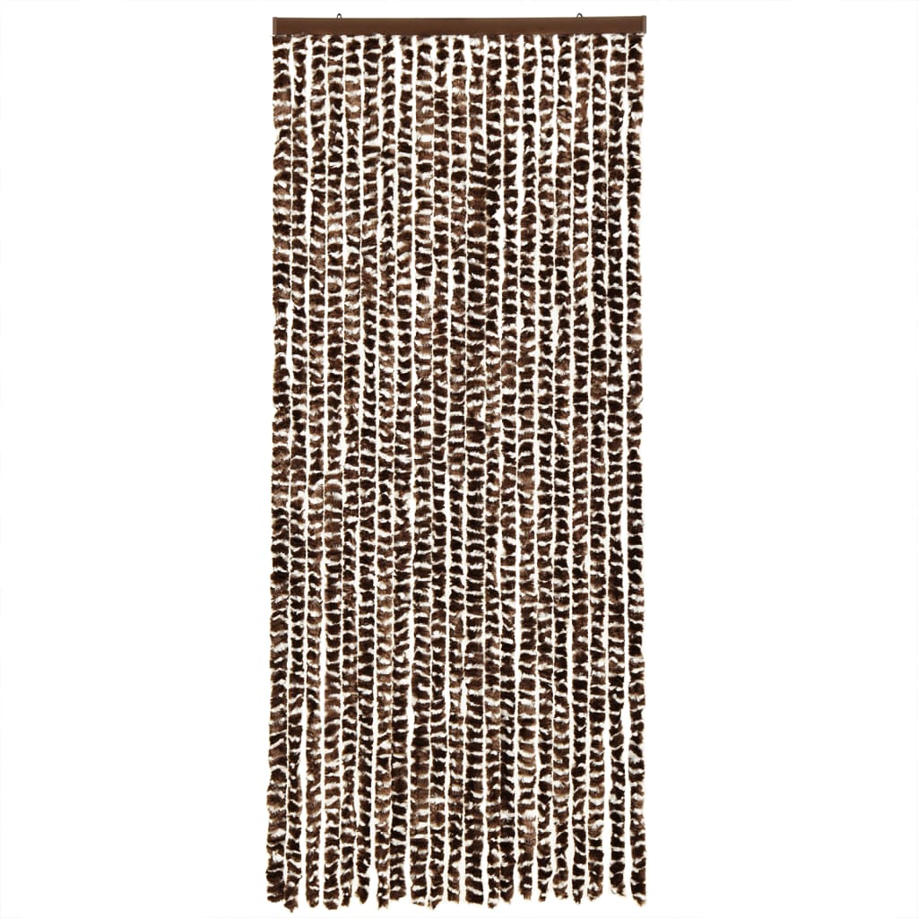 Fluegardin brun og hvit 100x200 cm chenille