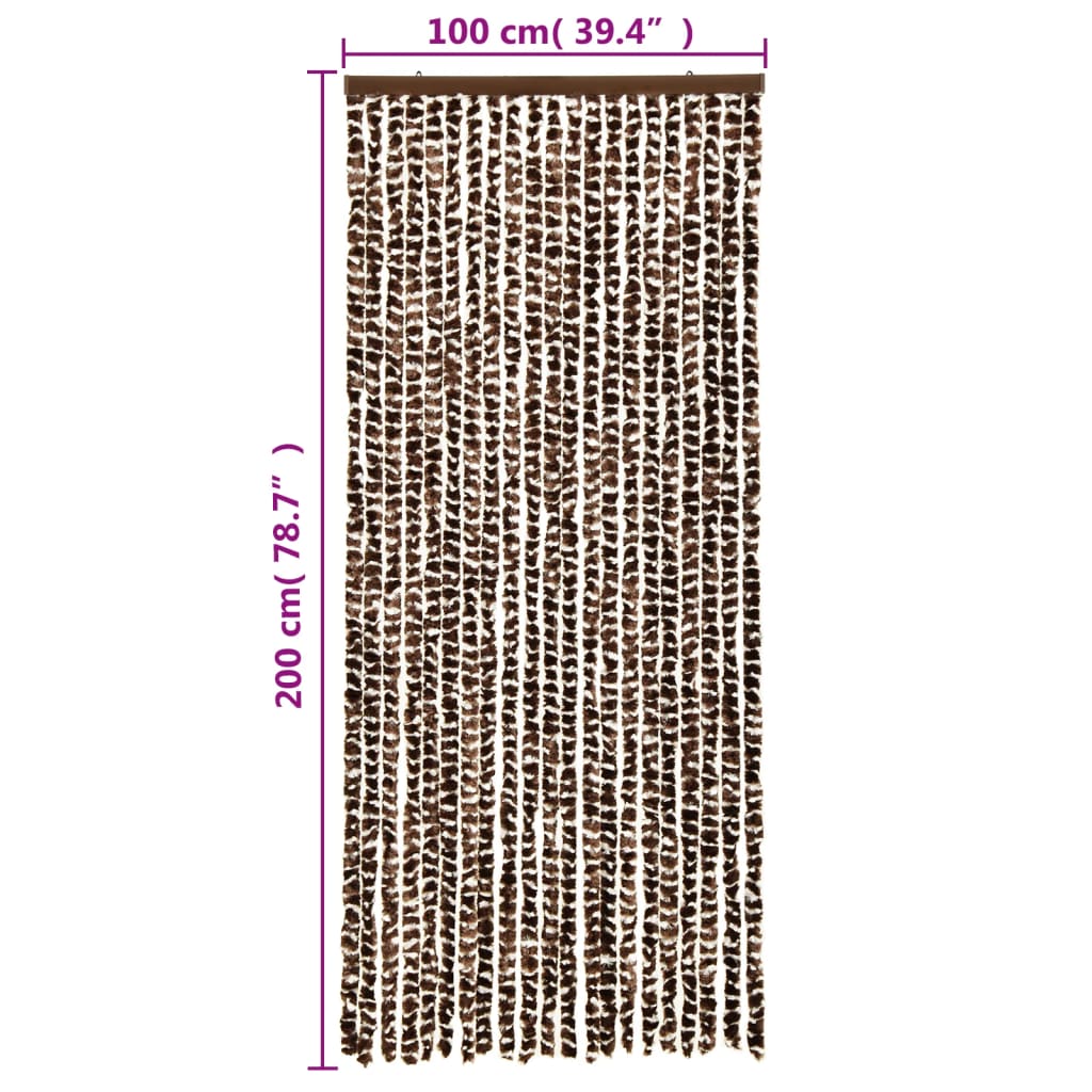 Fluegardin brun og hvit 100x200 cm chenille
