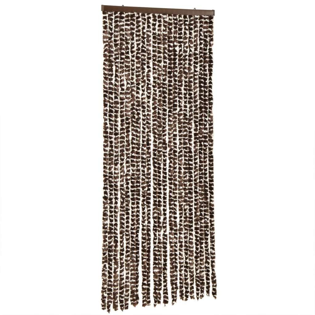 Fluegardin brun og hvit 100x230 cm chenille
