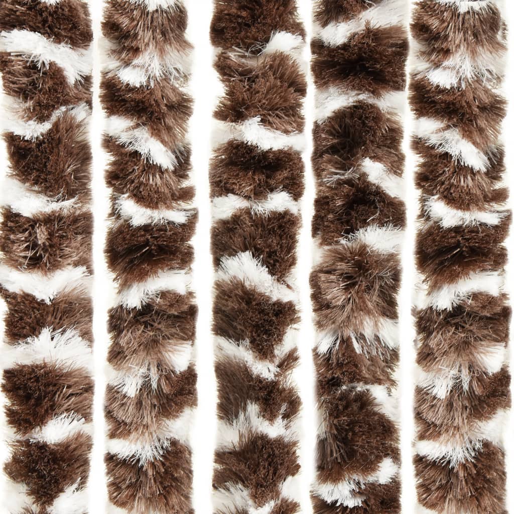 Fluegardin brun og hvit 100x230 cm chenille