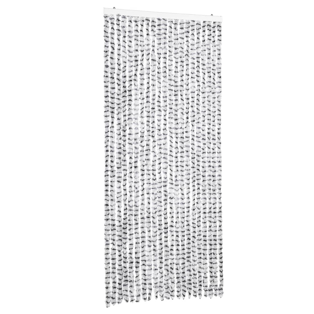 Fluegardin lysegrå og mørkegrå 90x200 cm chenille