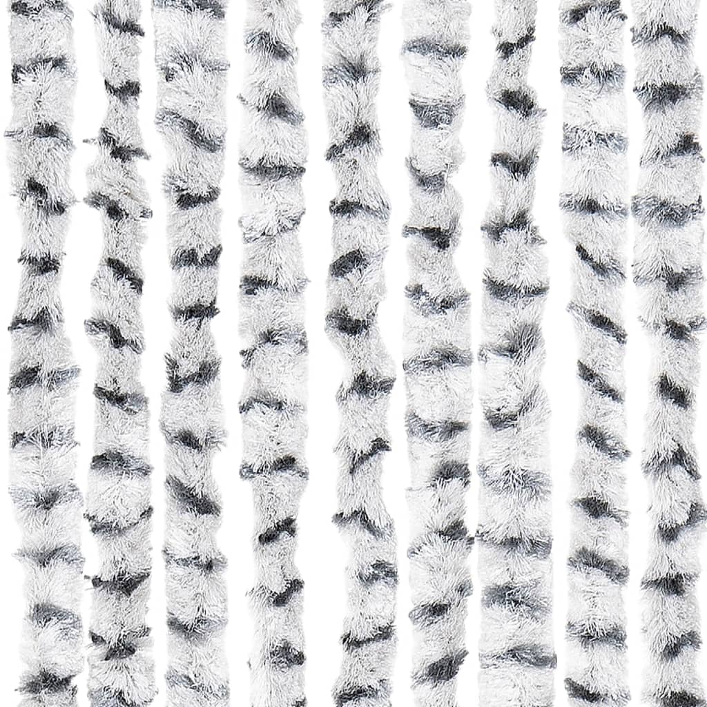 Fluegardin lysegrå og mørkegrå 90x200 cm chenille