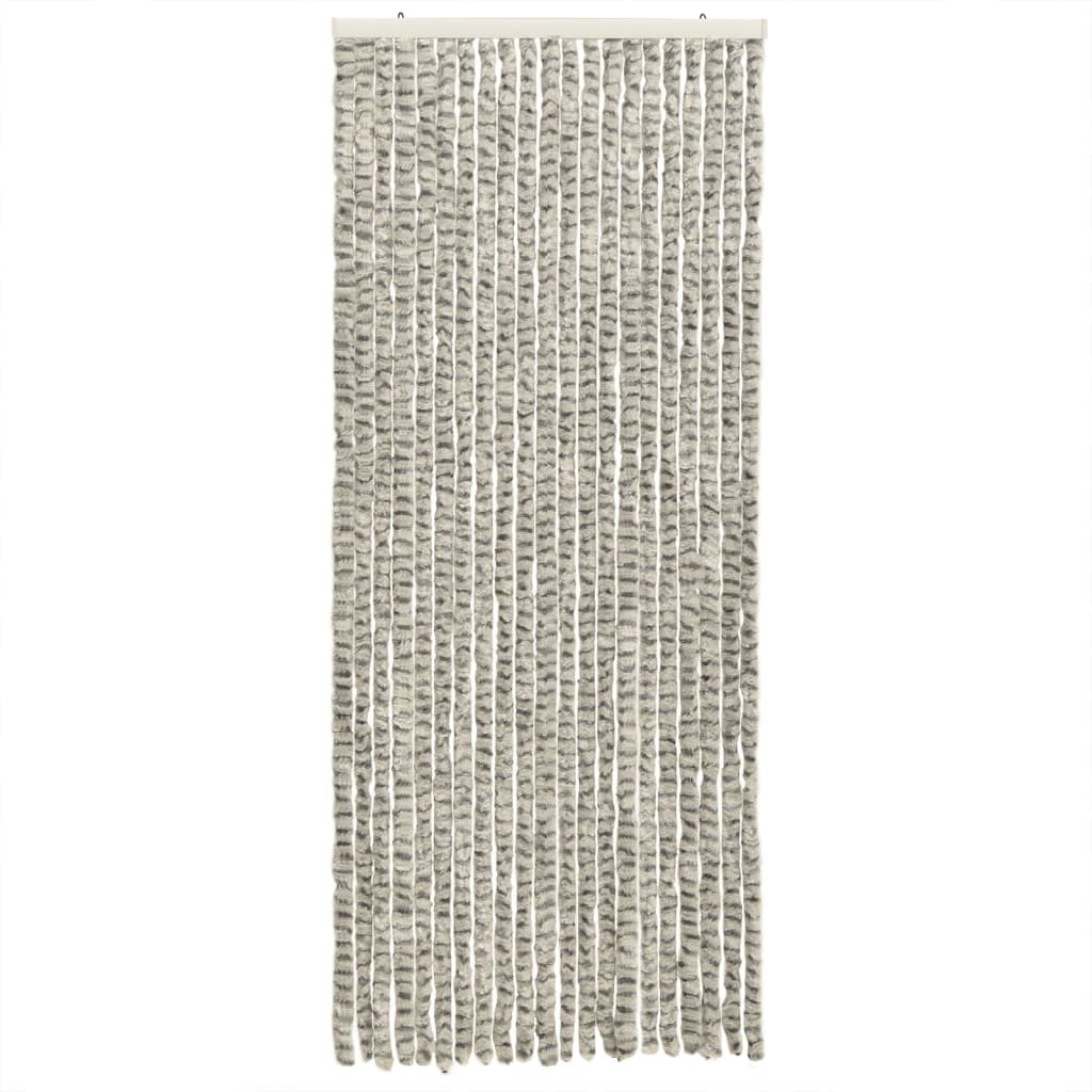 Fluegardin lysegrå og mørkegrå 100x200 cm chenille