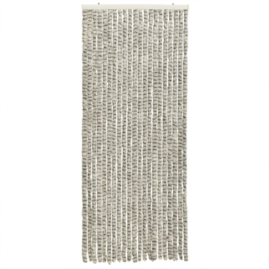 Fluegardin lysegrå og mørkegrå 100x230 cm chenille