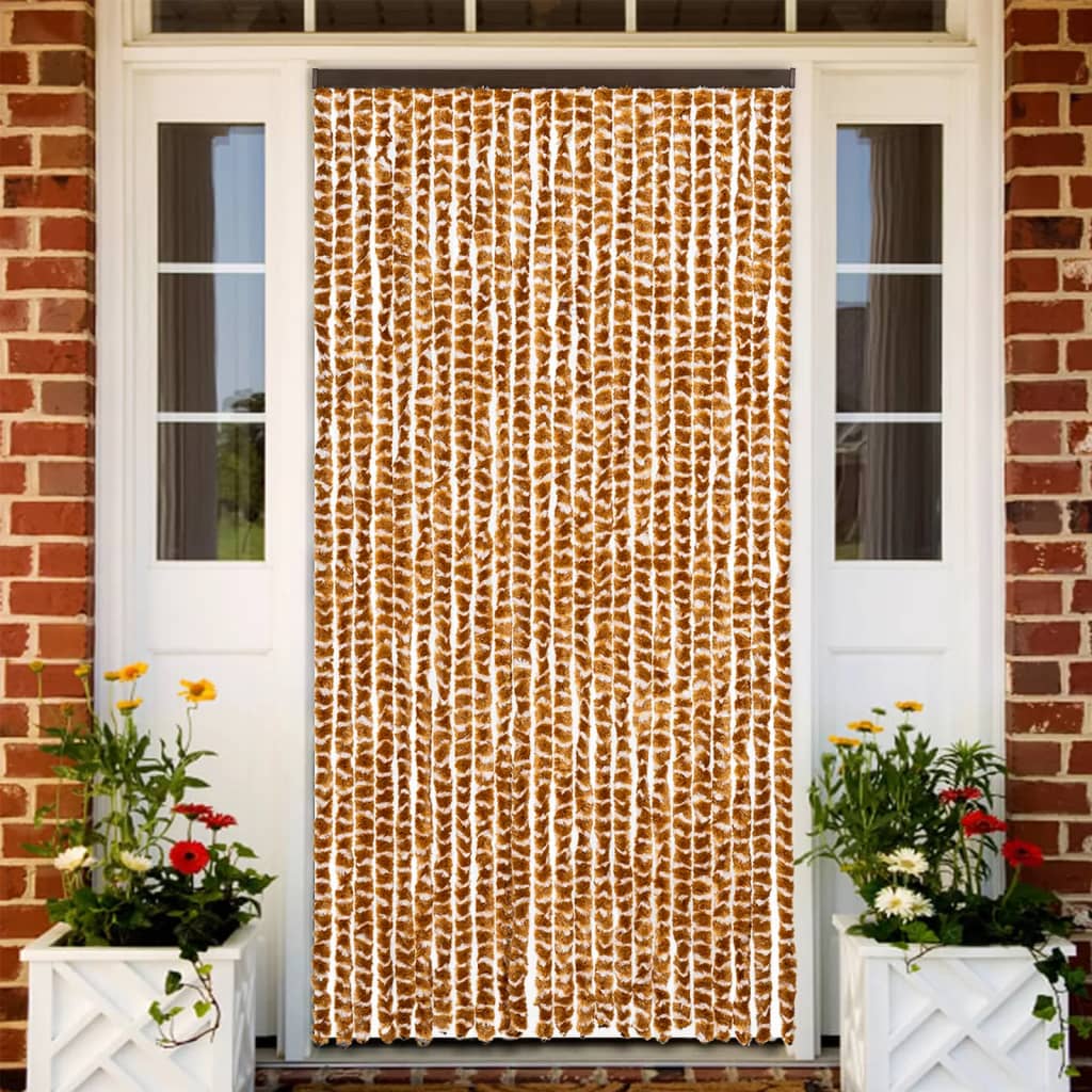 Fluegardin oker og hvit 100x200 cm chenille