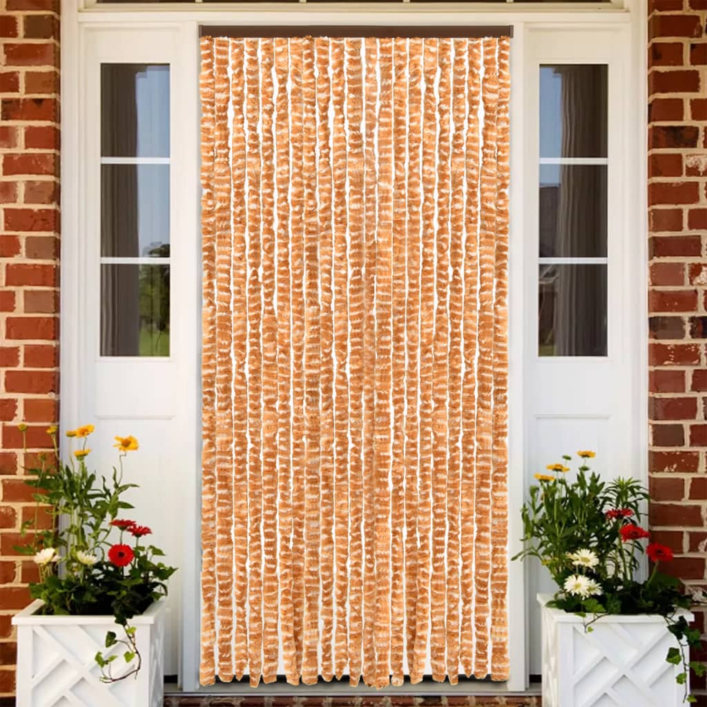 Fluegardin oker og hvit 100x230 cm chenille