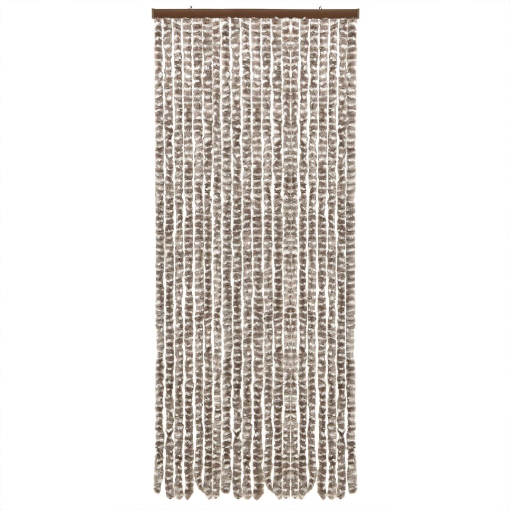 Fluegardin gråbrun og hvit 56x200 cm chenille