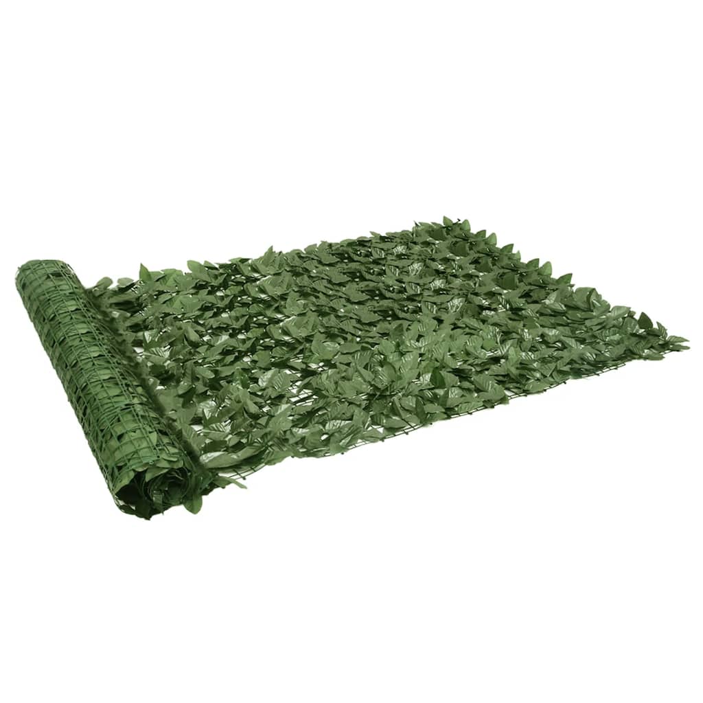 Balkongskjerm med mørkegrønne blader 300x150 cm