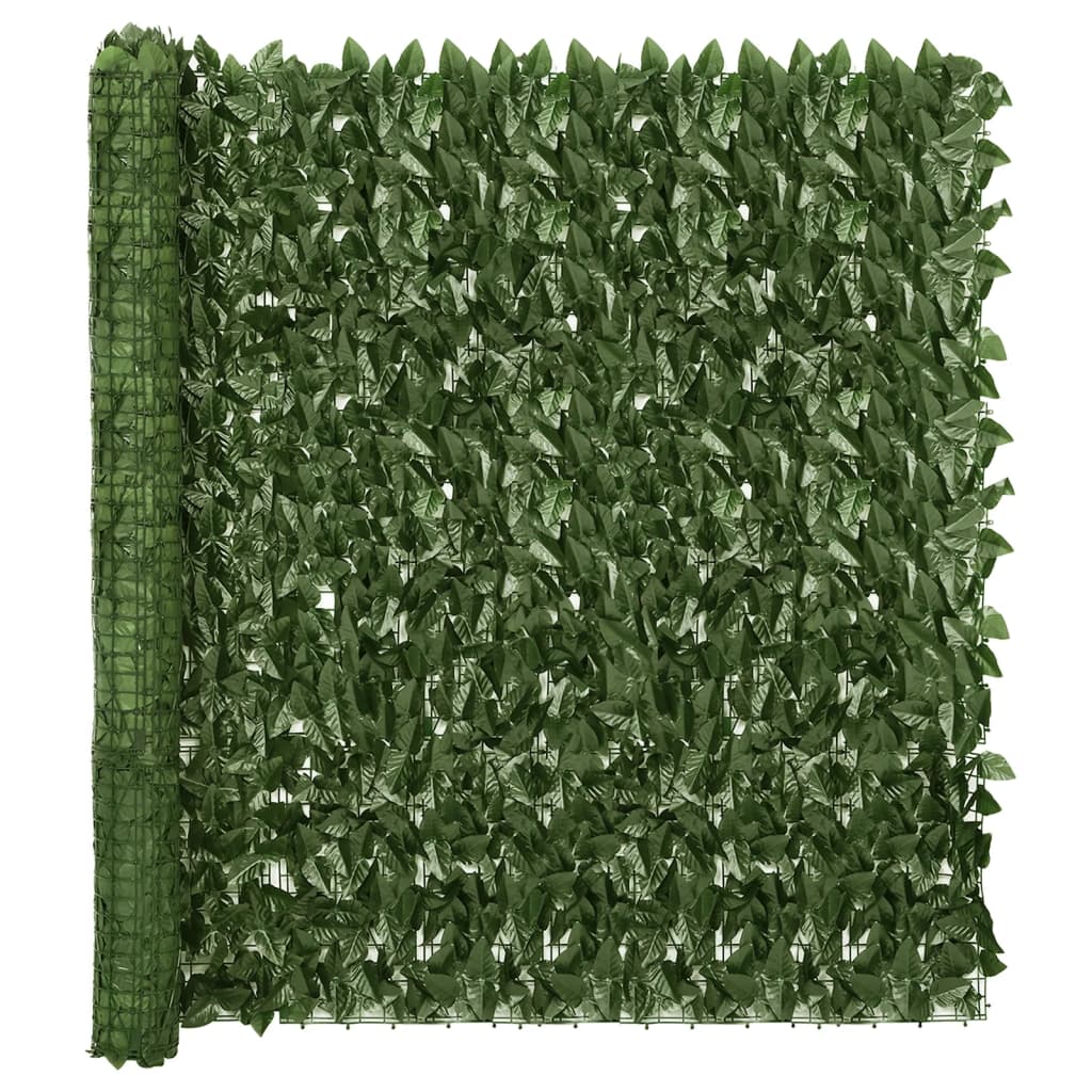 Balkongskjerm med mørkegrønne blader 300x150 cm
