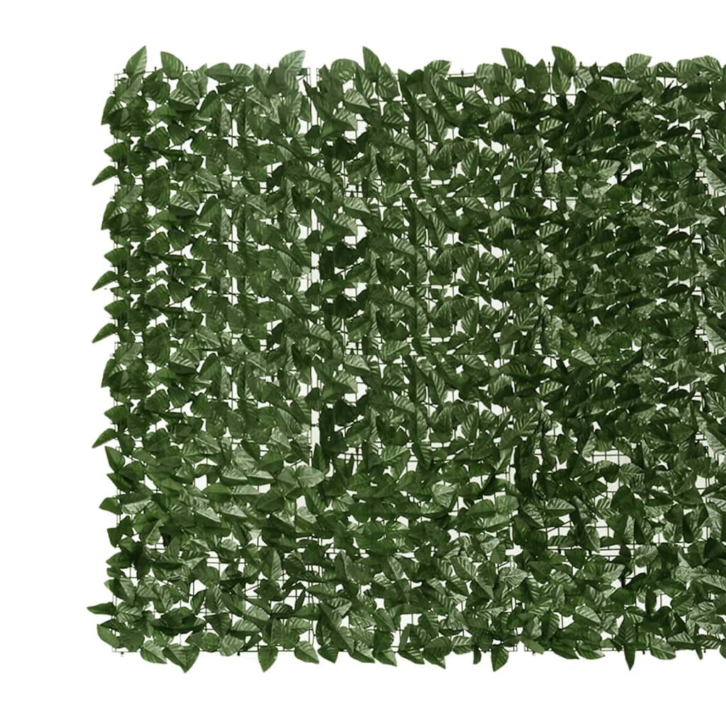 Balkongskjerm med mørkegrønne blader 300x150 cm